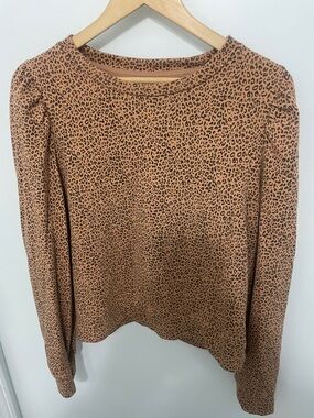 GAP Leopard Print Long Sleeve Top - Tan and Black